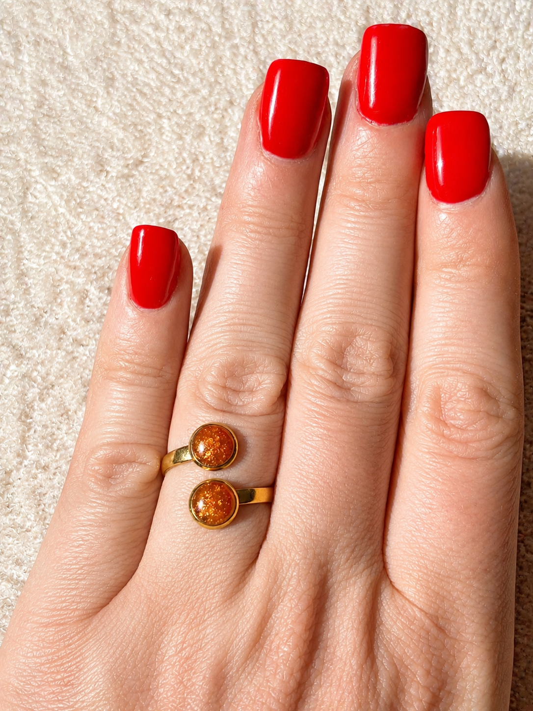 Bague Orange & Or