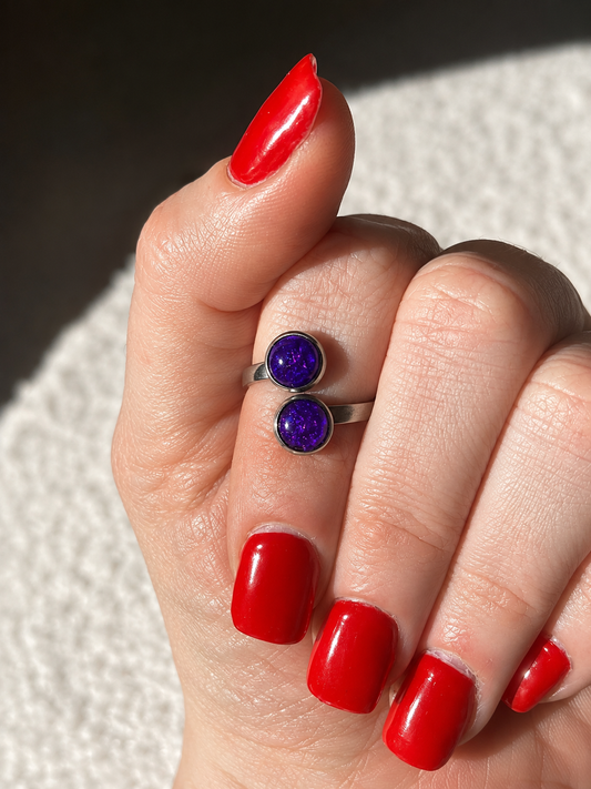 Bague violette & argent