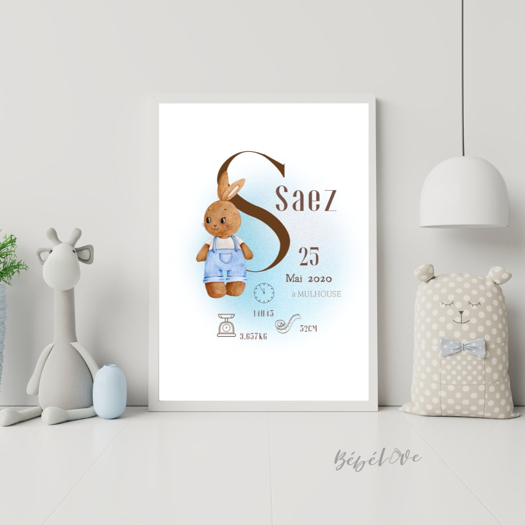 Affiche Naissance Lapin