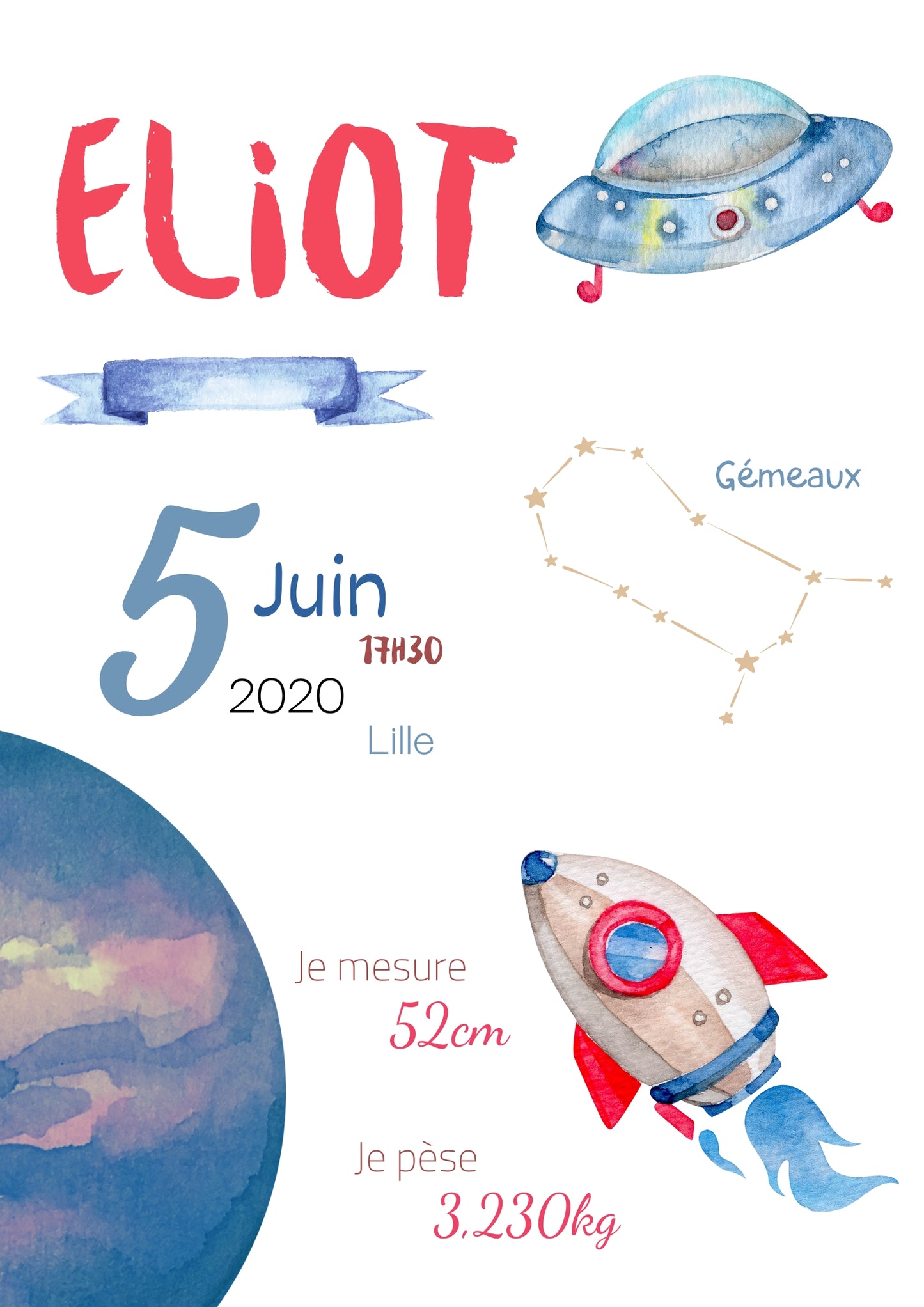 Affiche Naissance Espace